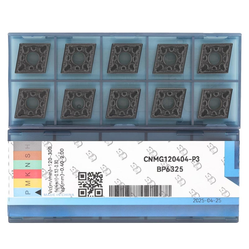 CDBP CNC Carbide Inserts CNMG431 / CNMG120404-PM for Metal Lathe Steel Cutting, Semi-Finishing chipbreaker for Turning Cutter, 10 PCS - Image 1